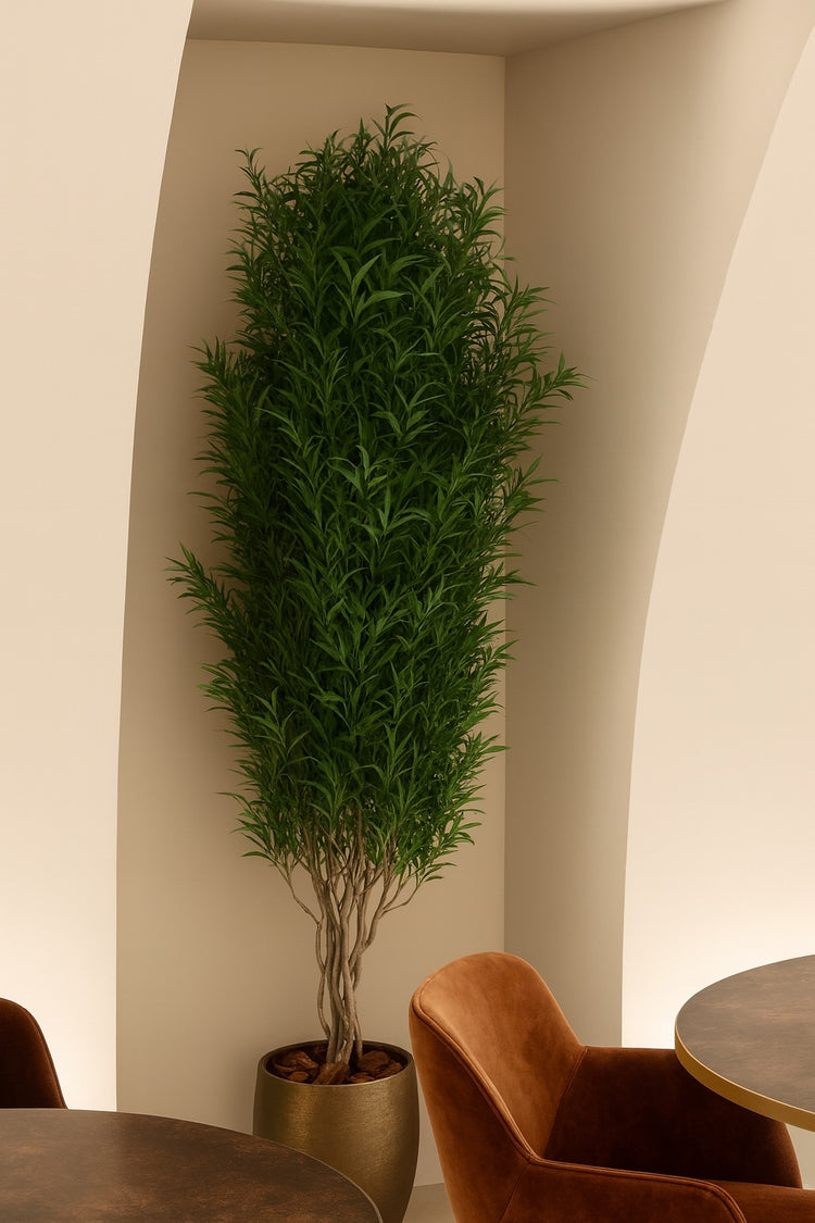 Albero stabilizzato Enchanted Forest con chioma slanciata nei toni Verdi
